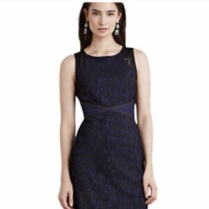 Anthropologie Moulinette Soeurs Larkin Sleeveless Textured Sheath blue black